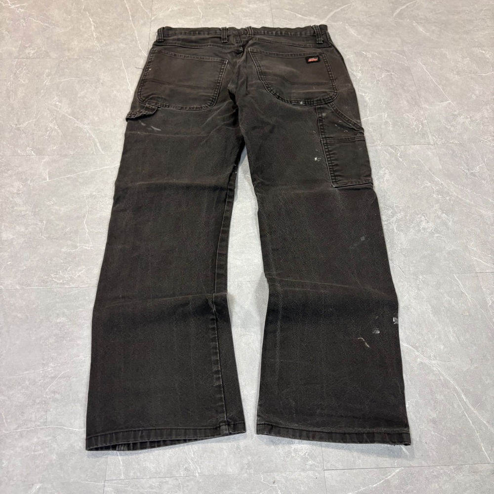 Dickies Mens Carpenter Pants Black Distressed Paint Splatter EU1939RBK 32x30